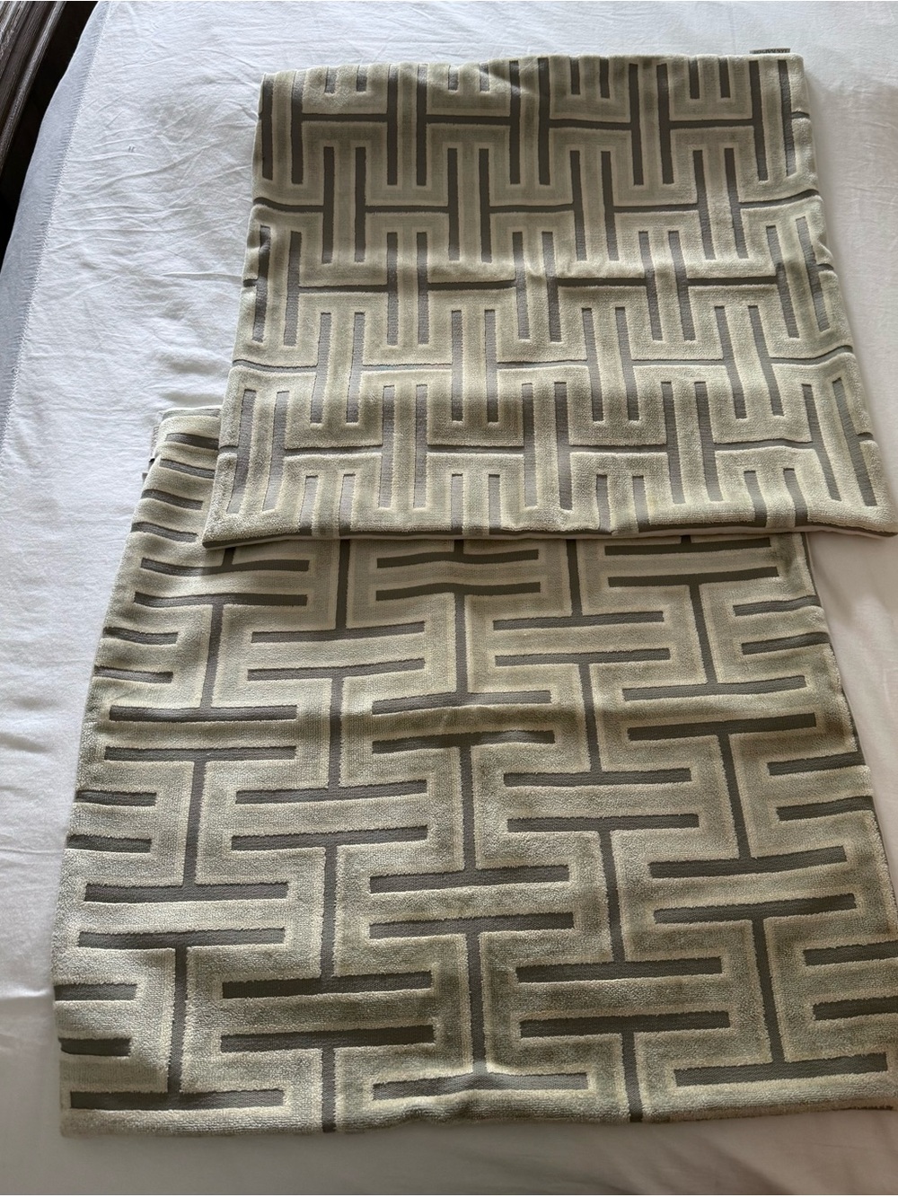 D.V. Kap Home Geometric Panel Pair in Beige and Taupe